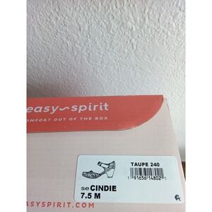 Easy Spirit Cindie Taupe Perforated Mary Jane Pumps Block Heel 7.5 M